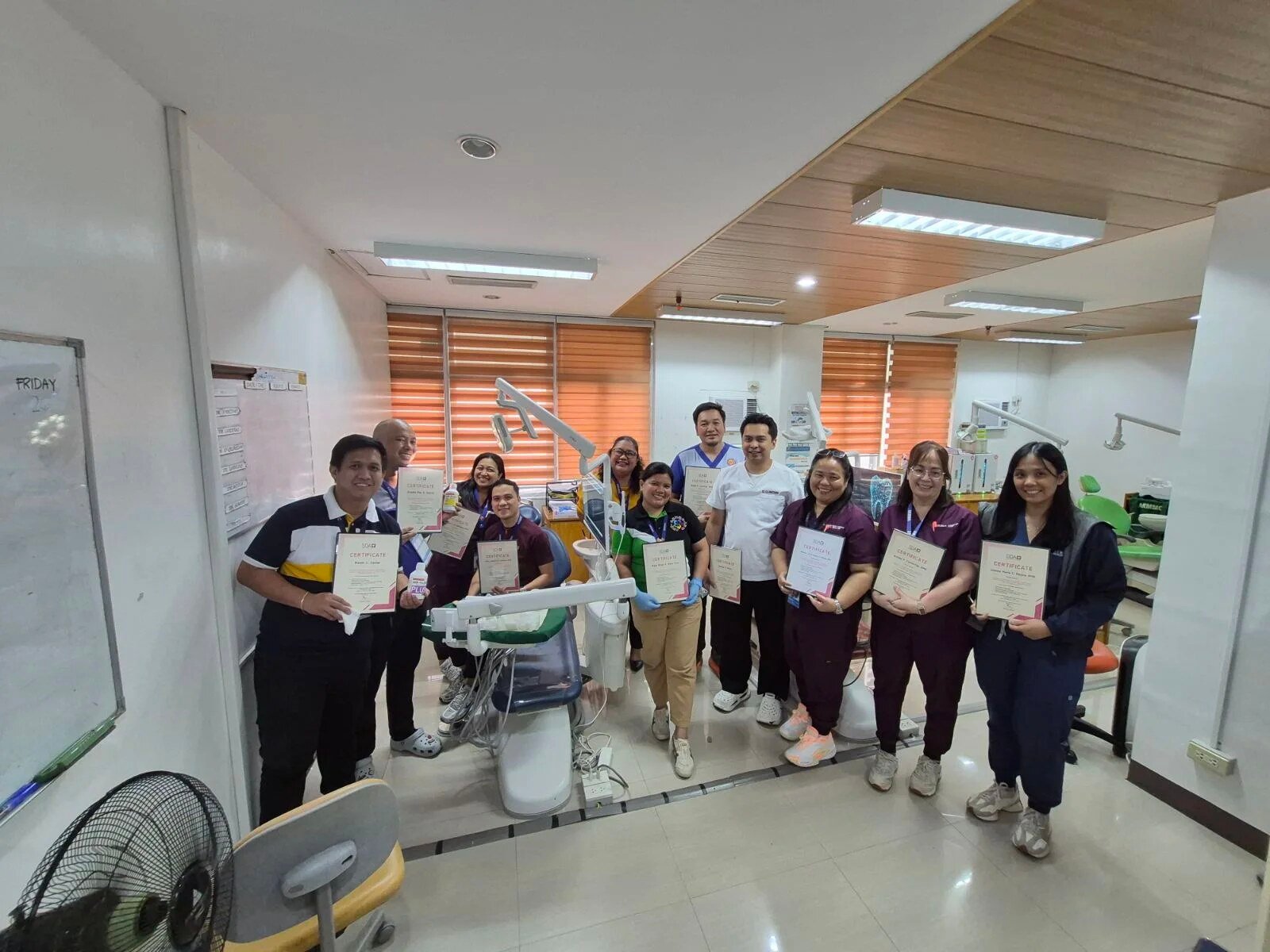 Dental team completing an after-sales training session