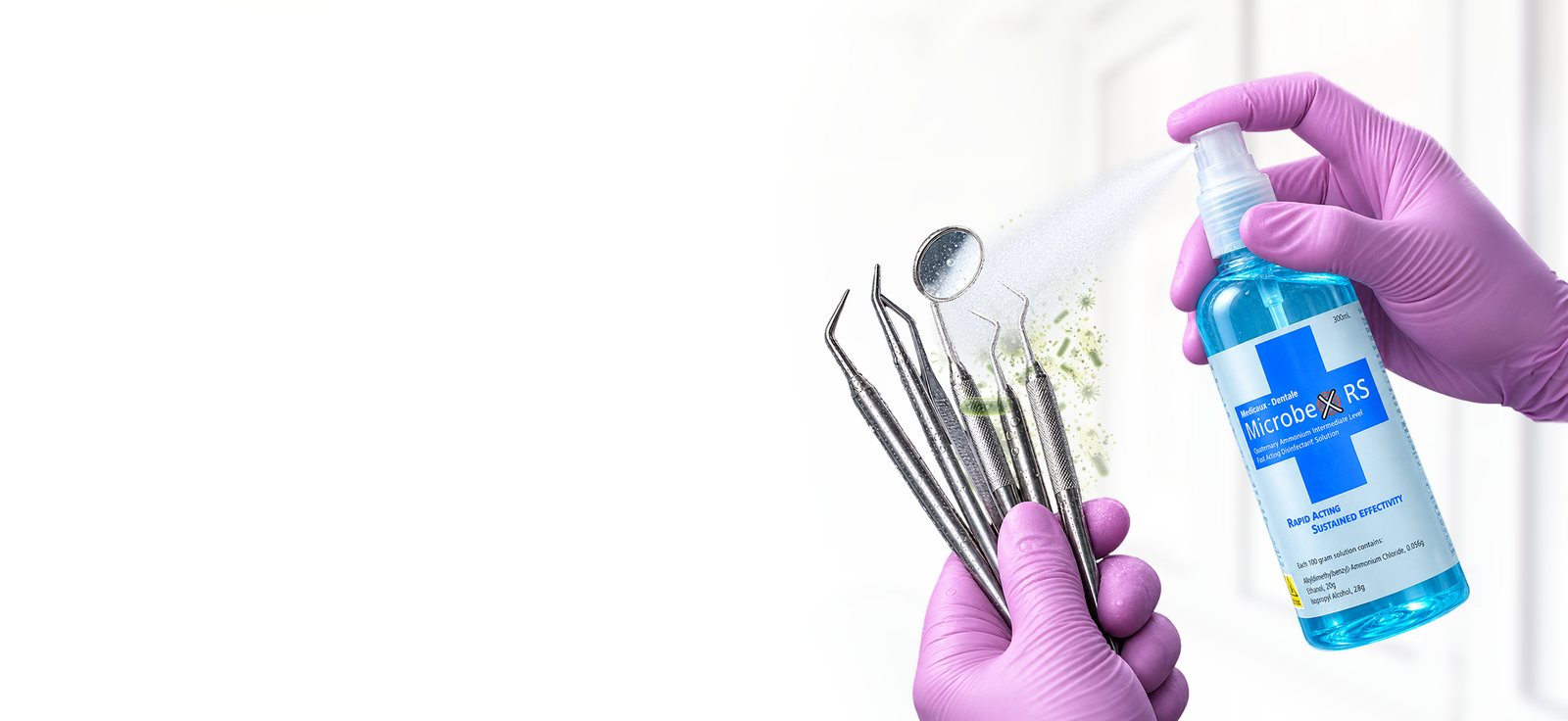 Microbex promotional banner for SPMS infection control solutions